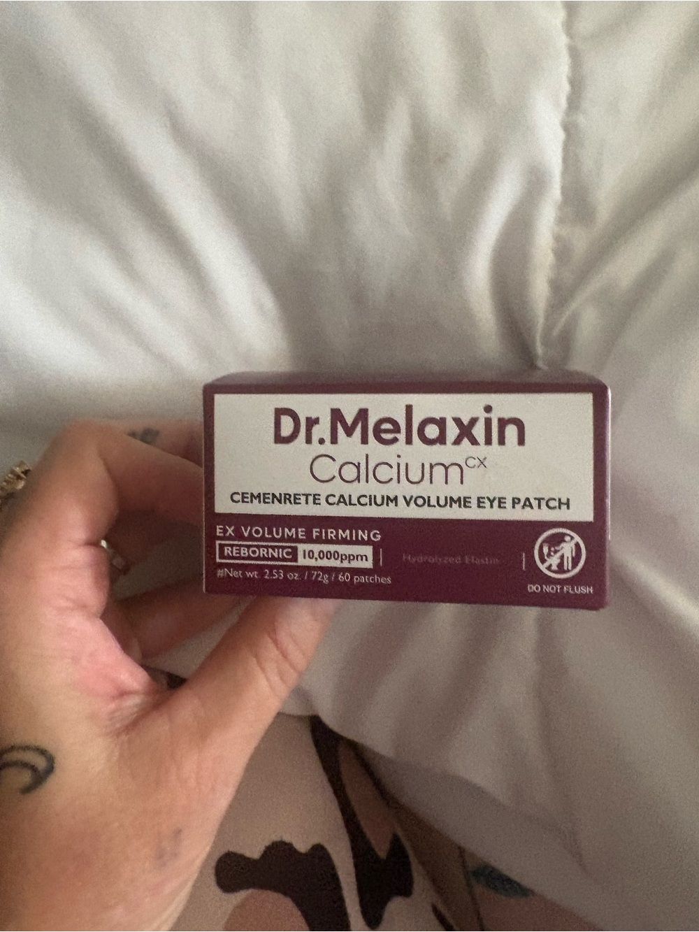 Dr. Melaxin Calcium Eye Patch - Maroon & White Box